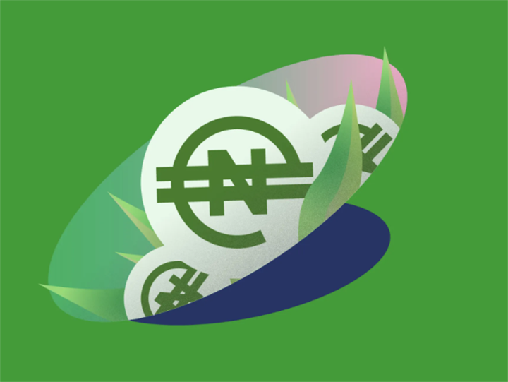 Stylized graphic logo of Nigeria’s CBDC eNaira currency symbol on green background